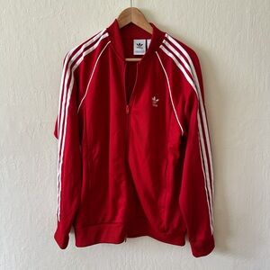 Adidas Red Zip Up Hoodie L